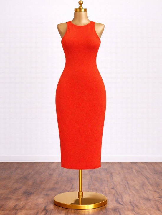 H&M Dresses & Skirts - H&M Bold Neon Orange Midi Dress
